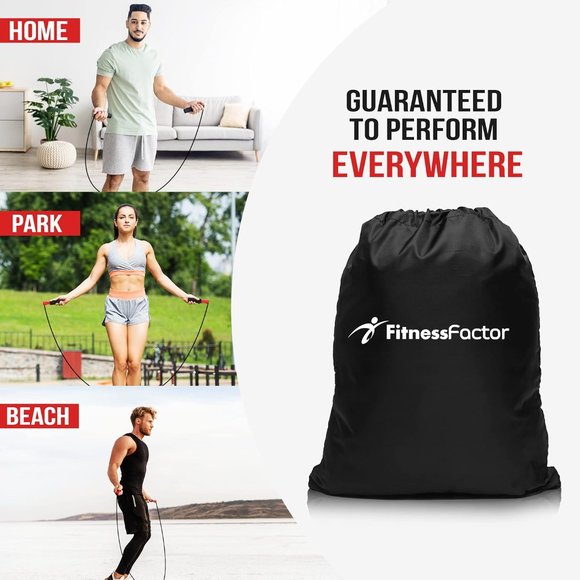 2-PACK Fitness Factor Jump Rope w/ Adjustable Length, Tangle-Free Skipping Rope - Picture 8 of 9